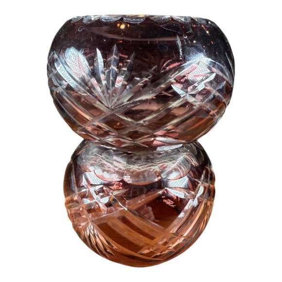Vintage Bohemian Fifth Avenue cut Crystal Tea Light Candle votive home decor - Picture 3 of 6